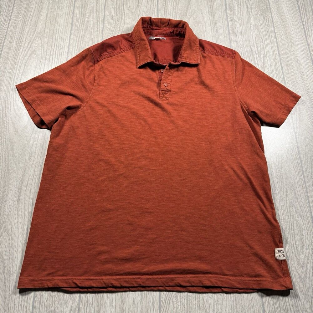 Frye and Co Polo Short Men’s XXL (fits XL) Rust Golf Casual Western